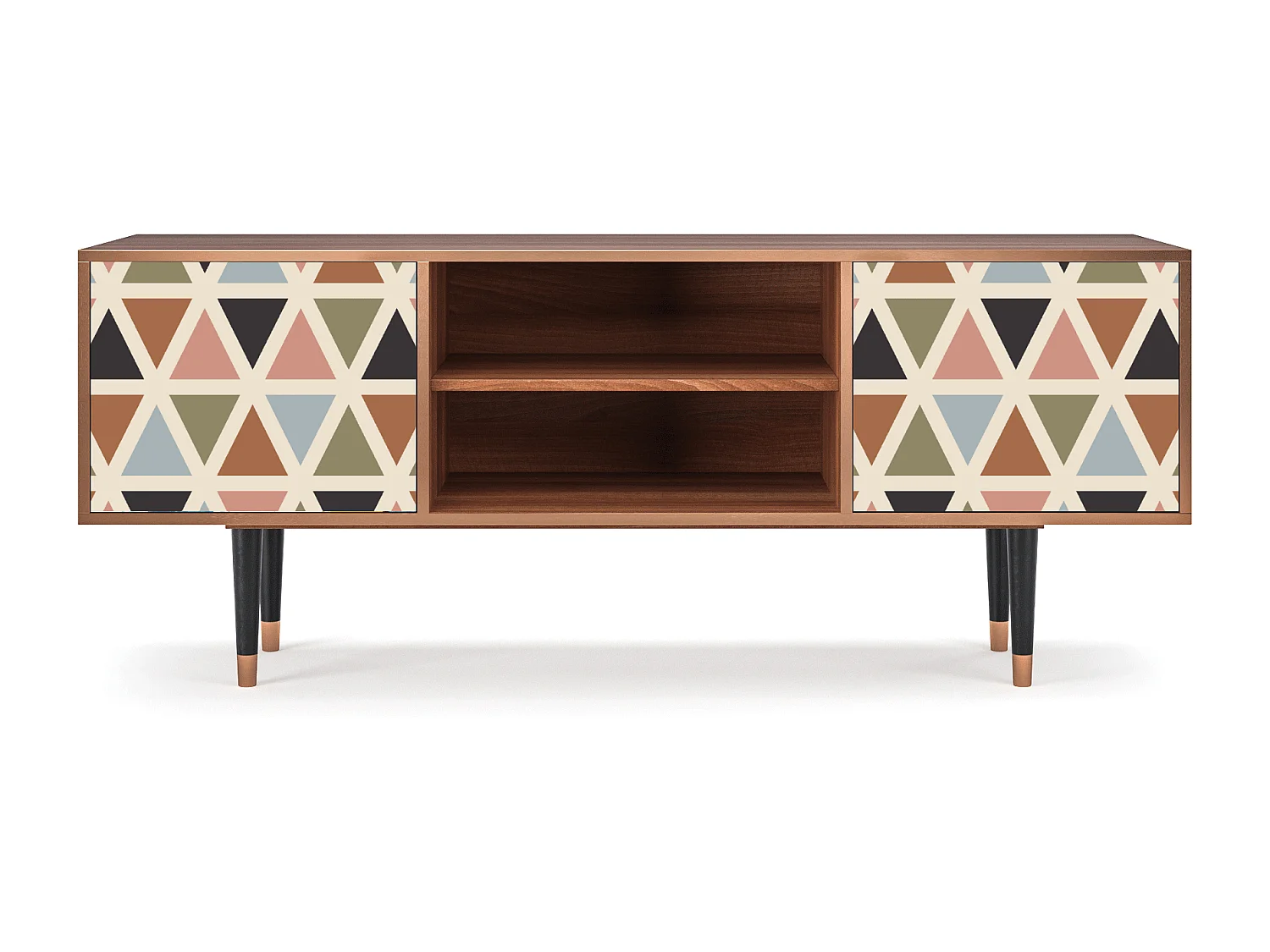 TV-meubel - 170х69х48 cm - T2 - Royal Triangles, Walnoot