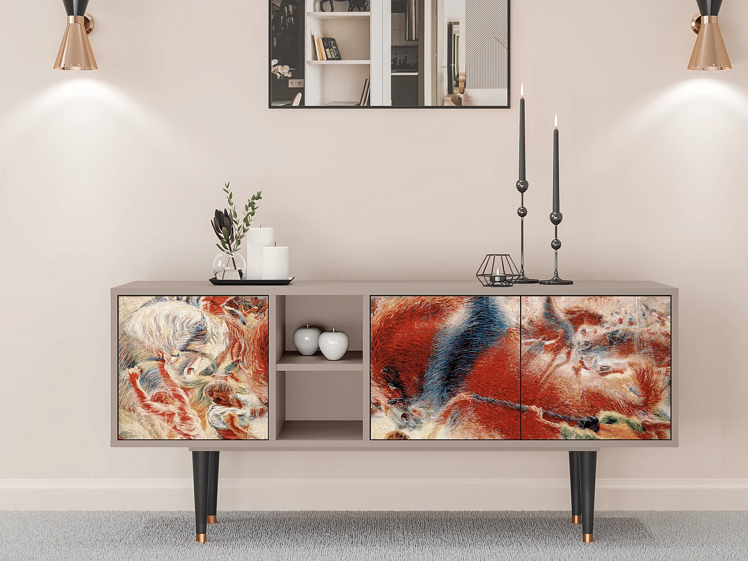 TV-meubel - 150х69х41 cm - T5 - The City Rises, Latte