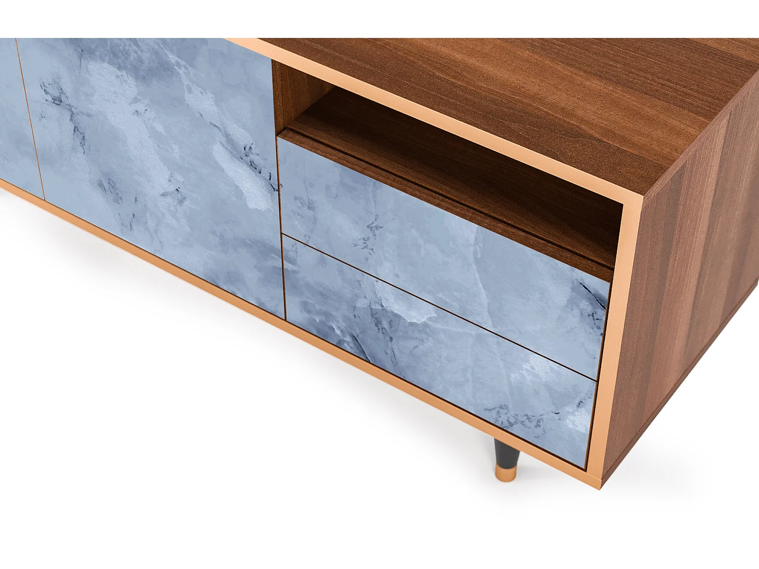 TV-meubel - 125х56х41 cm - T7 - Feather Ice, Walnoot