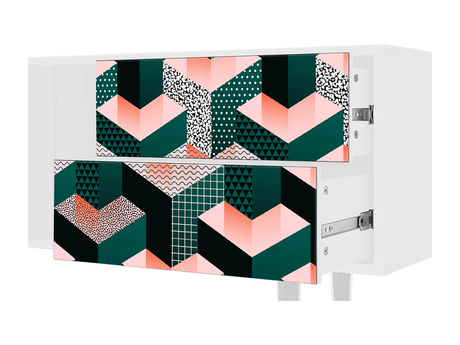 TV-meubel - 170х69х48 cm - T1 - Geometric Madness, Wit