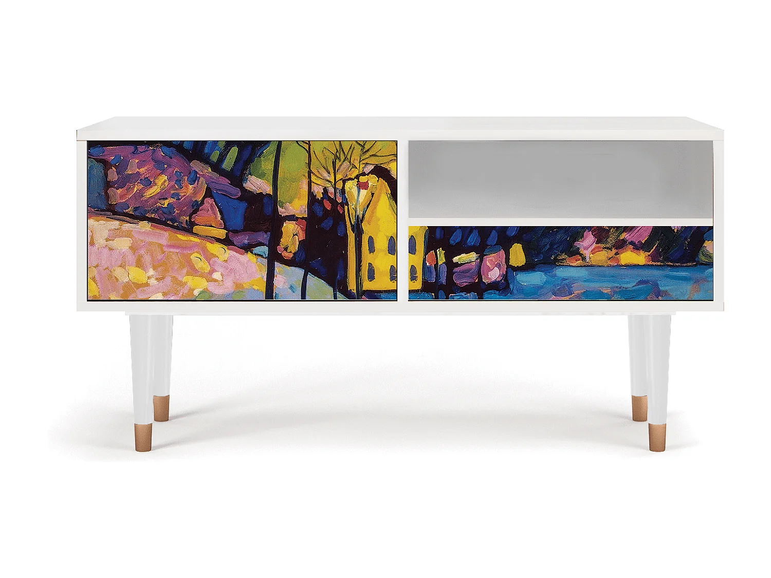 TV-Möbel - 115х59х48 cm - T3 - Winter Landscape, Weiß