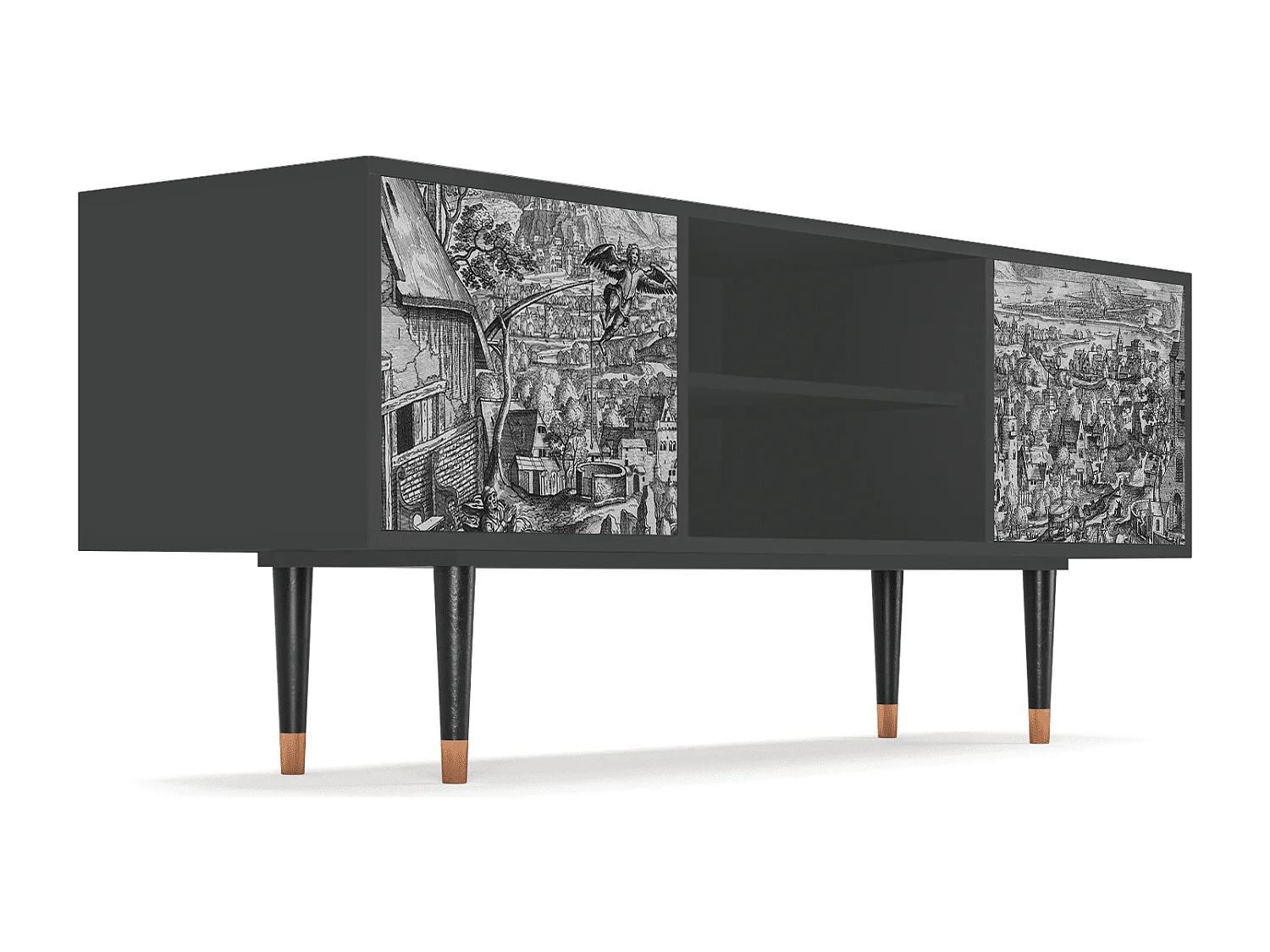 Mueble de TV - 170х69х48 cm - T2 - Departure, Antracita