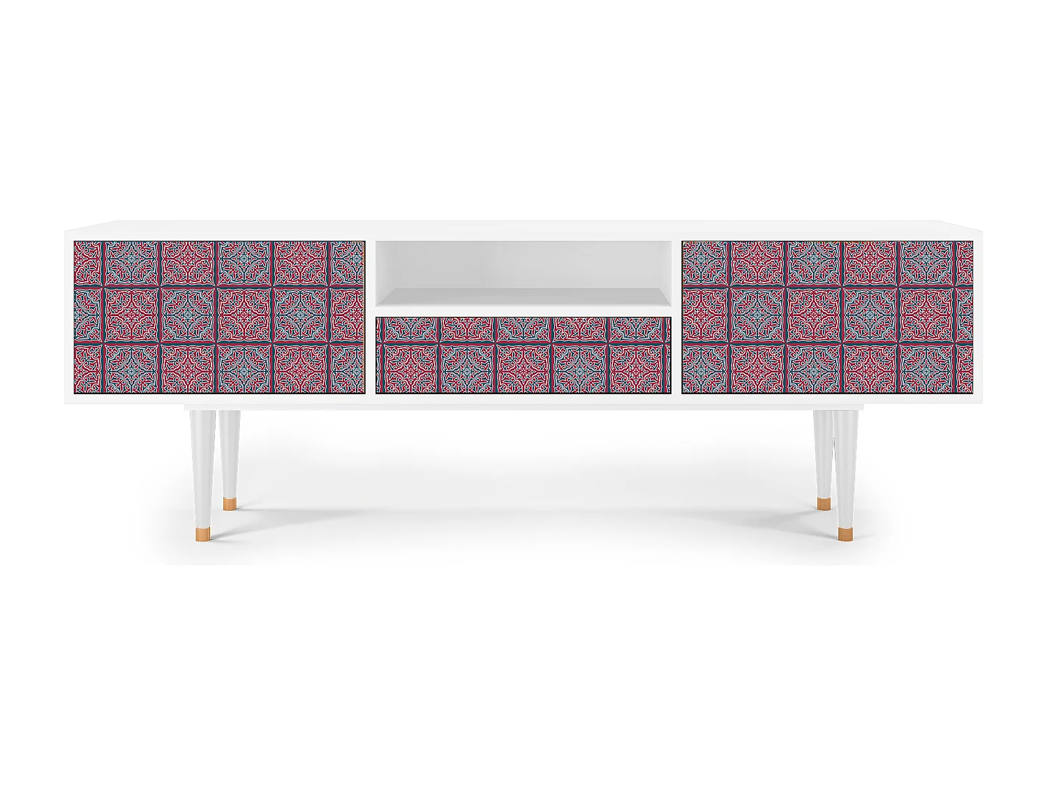 Szafka RTV - 170х59х41 cm - T6 - Riviera Mosaic, Biały