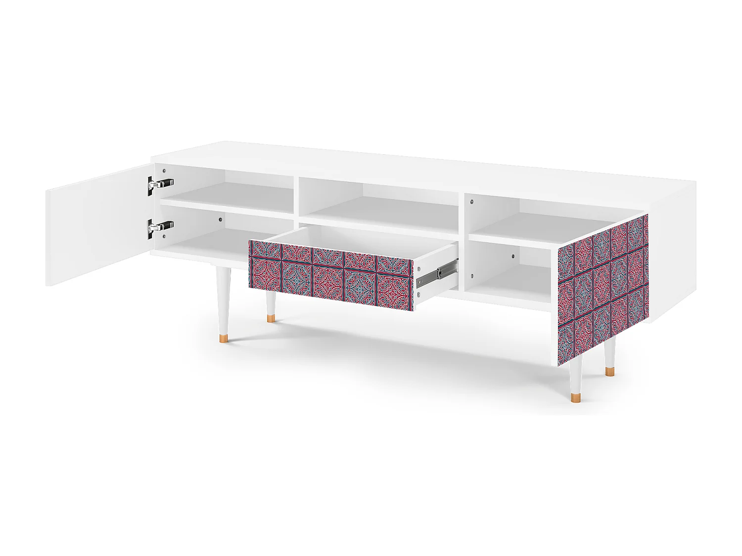 Meuble TV - 170х59х41 cm - T6 - Riviera Mosaic, Blanc