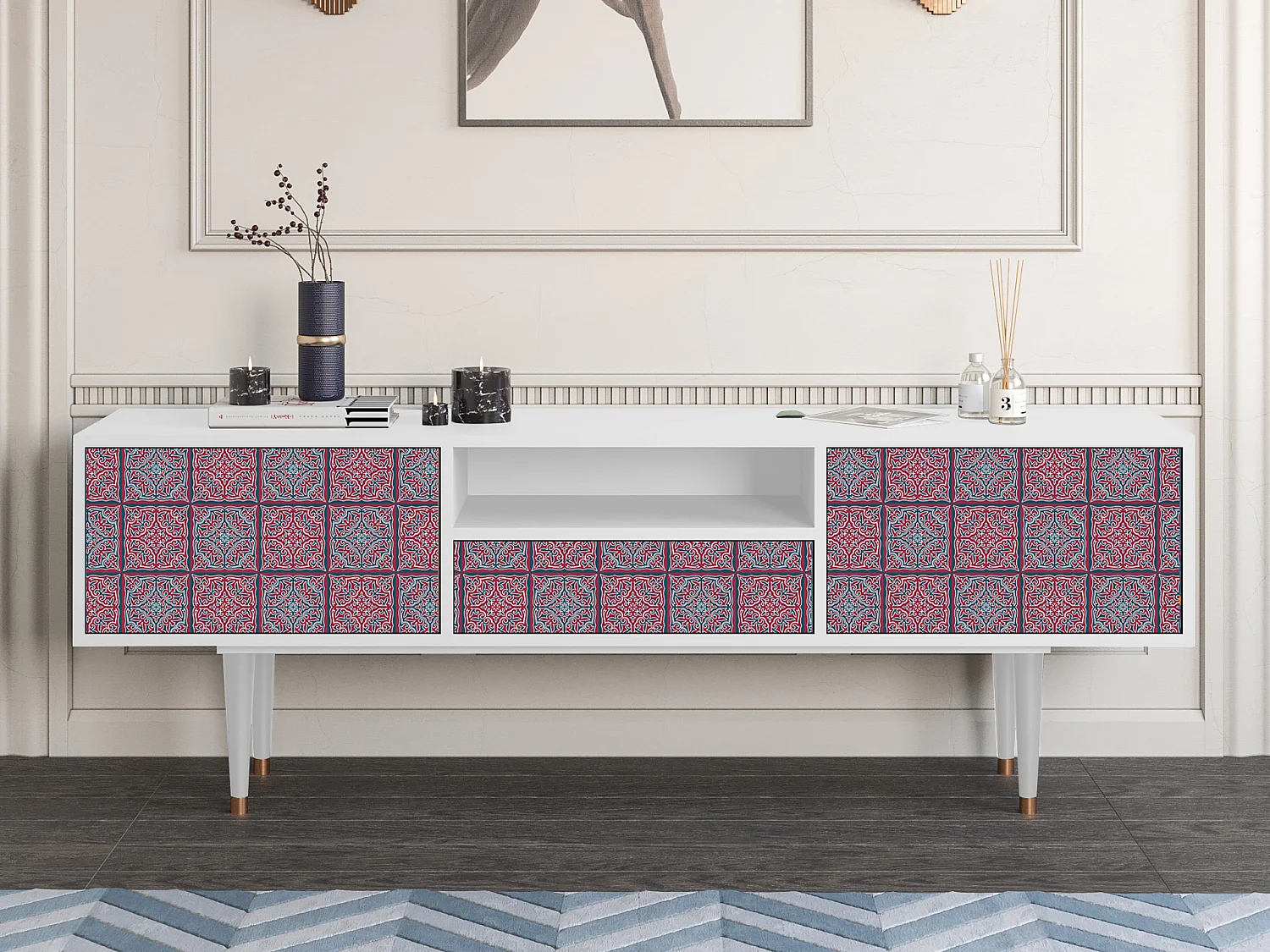 Mobile TV - 170х59х41 cm - T6 - Riviera Mosaic, Bianco