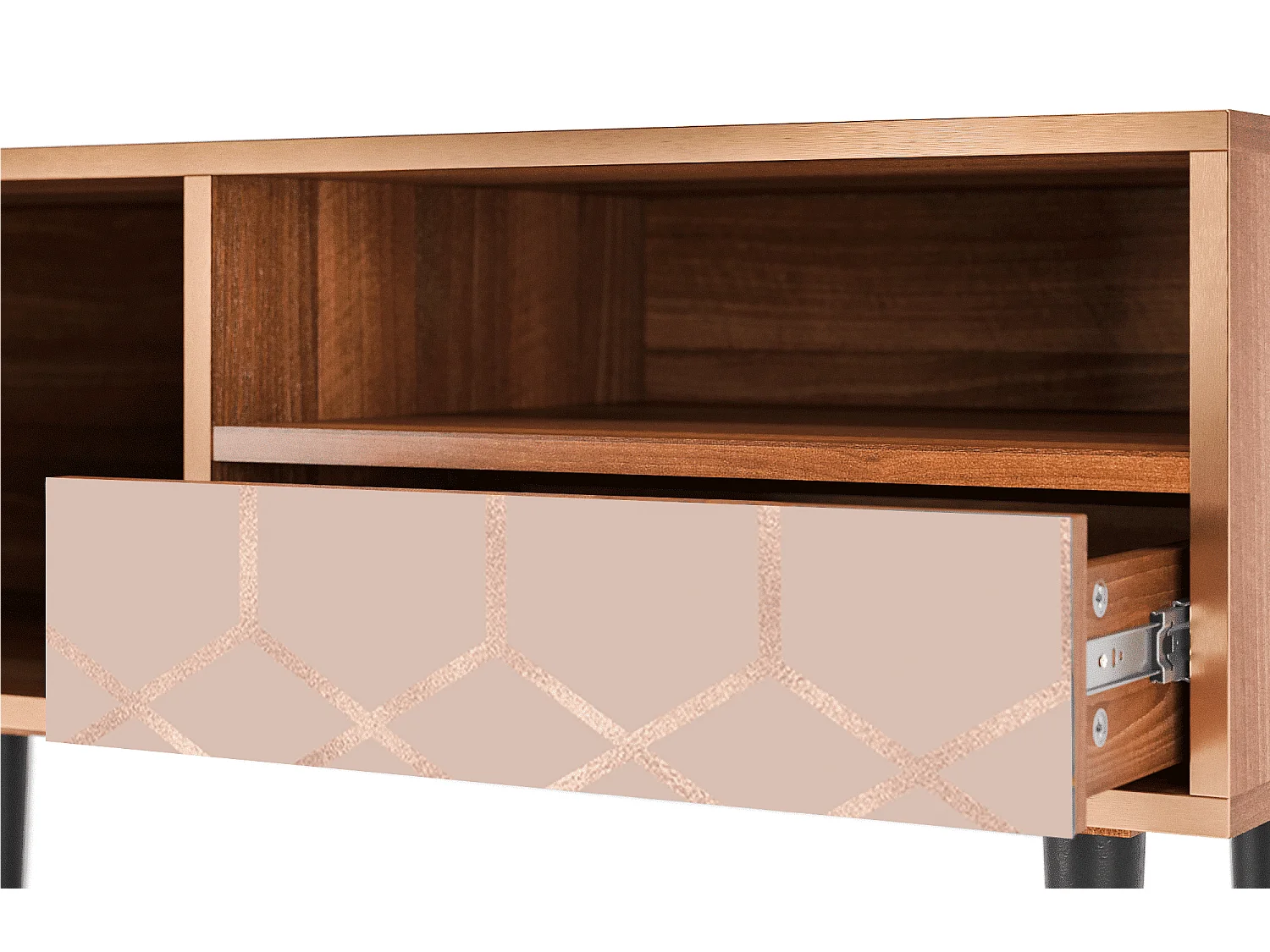 TV-Möbel - 115х59х48 cm - T3 - Rose Honeycomb, Walnuss