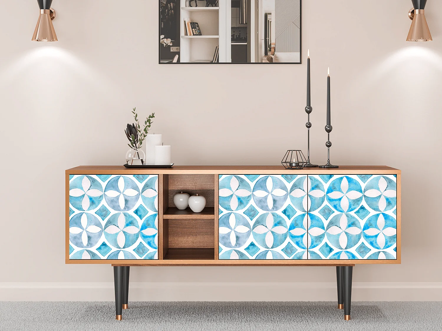 Szafka RTV - 150х69х41 cm - T5 - Porto Mood, Orzech