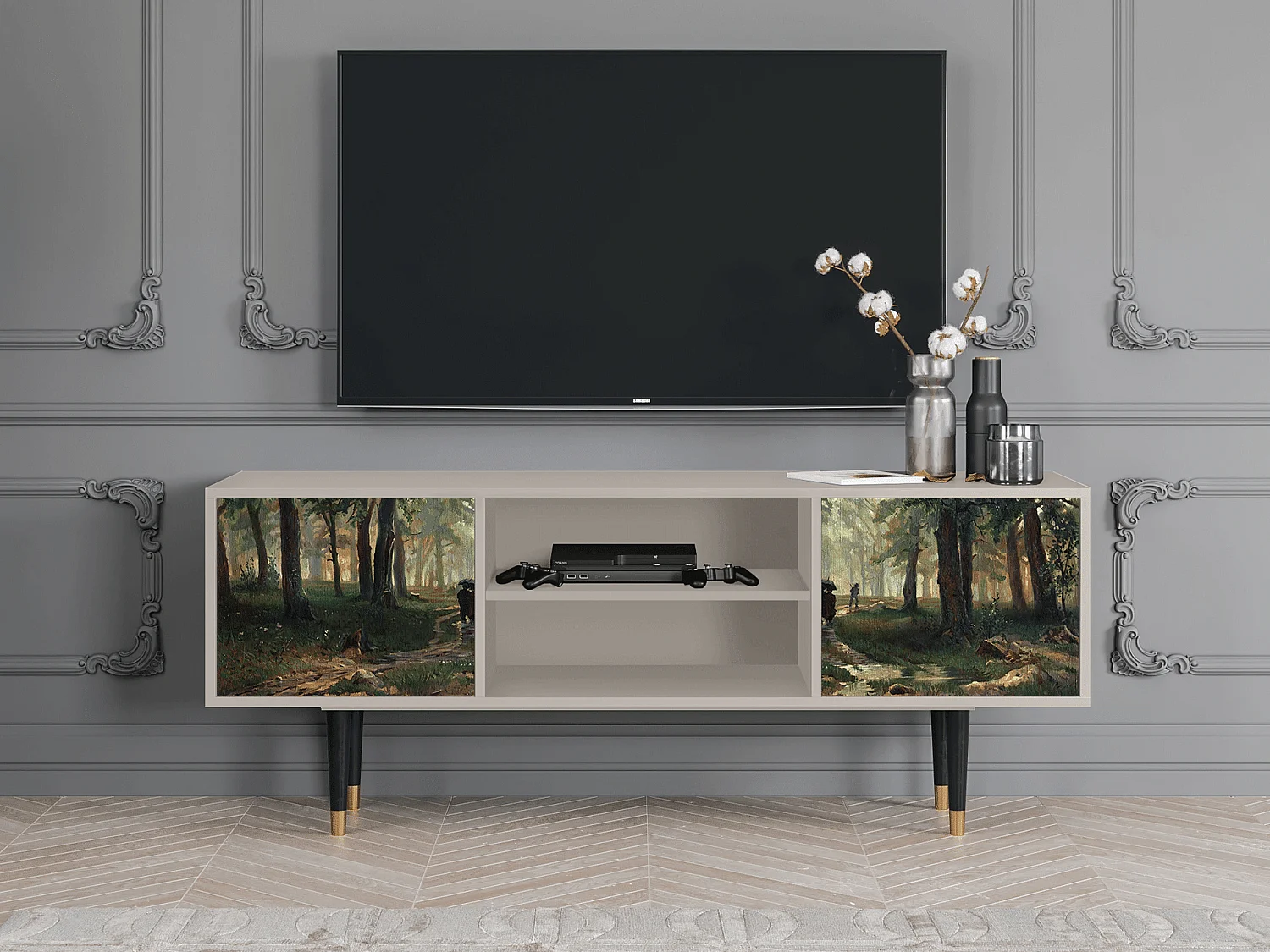 Mueble de TV - 170х69х48 cm - T2 -  Rain in the Oak Forest, Arena