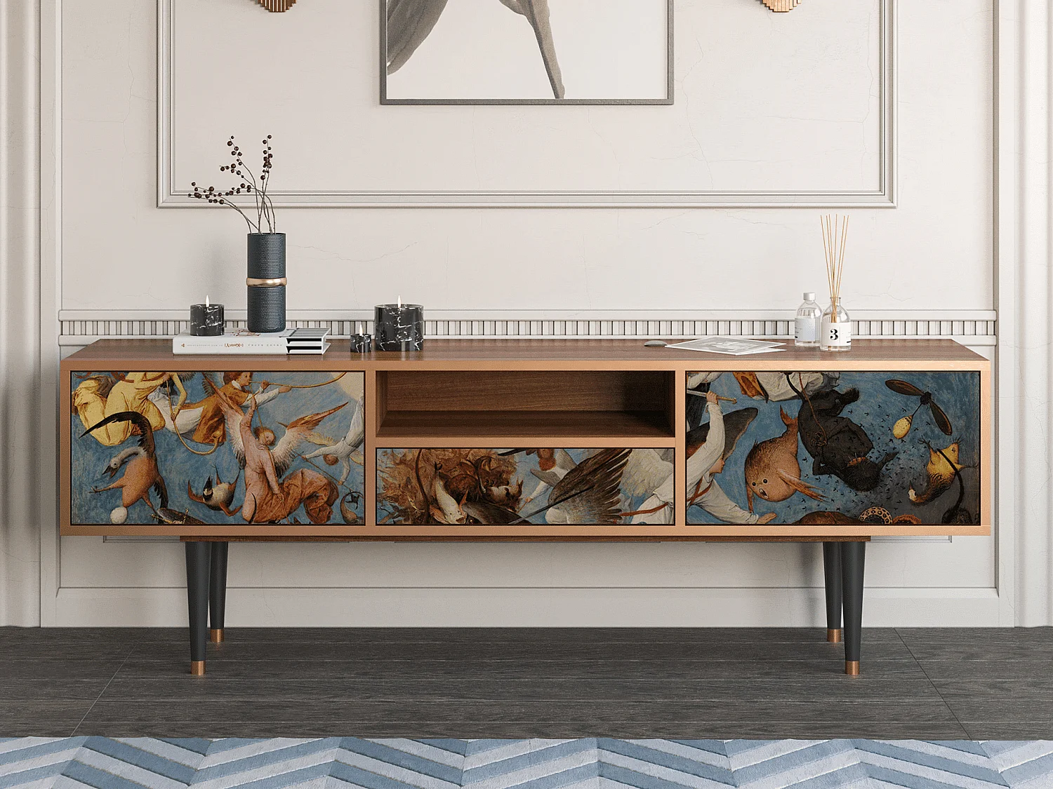 Meuble TV - 170х59х41 cm - T6 - The Fall, Noyer