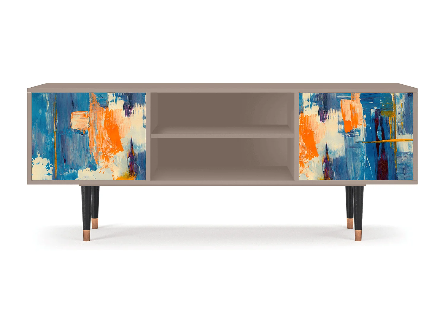 Szafka RTV - 170х69х48 cm - T2 - Abstract Expressionism, Latte