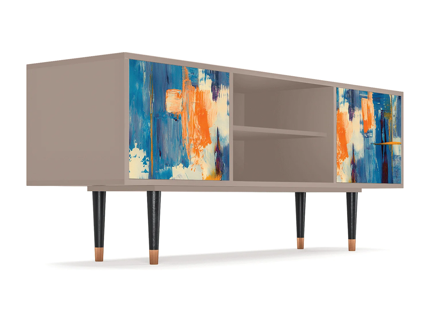 Szafka RTV - 170х69х48 cm - T2 - Abstract Expressionism, Latte