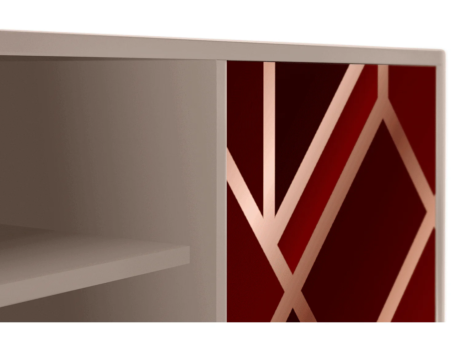 Mueble de TV - 170х69х48 cm - T2 - Velvet 1920's, Latte