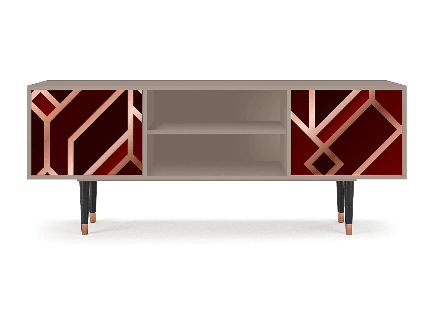 Szafka RTV - 170х69х48 cm - T2 - Velvet 1920's, Latte