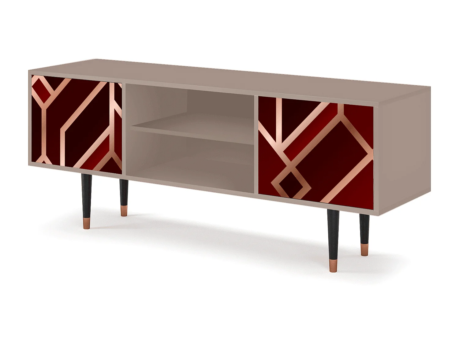 Szafka RTV - 170х69х48 cm - T2 - Velvet 1920's, Latte