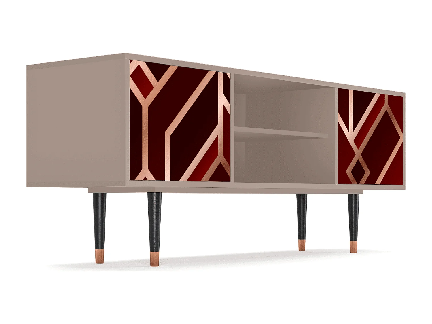 Szafka RTV - 170х69х48 cm - T2 - Velvet 1920's, Latte