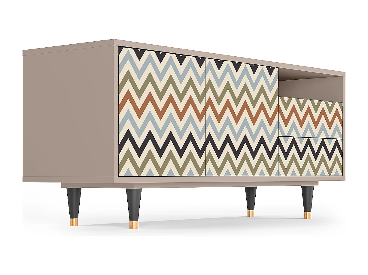 TV-Möbel - 125х56х41 cm - T7 - Bright Ripple, Latte