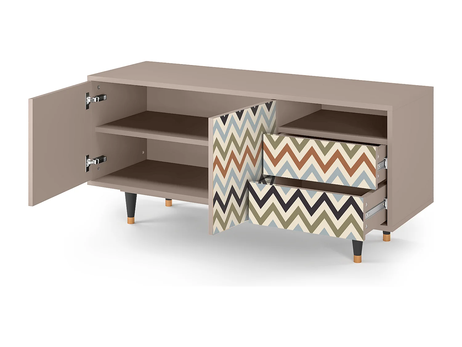 TV-Möbel - 125х56х41 cm - T7 - Bright Ripple, Latte