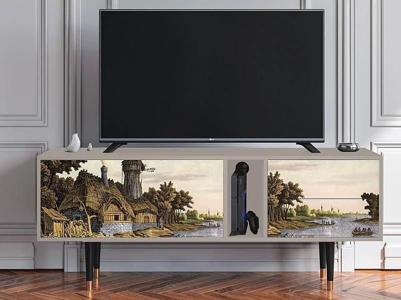 Szafka RTV - 170х69х48 cm - T1 - Mill along a River, Piaskowy