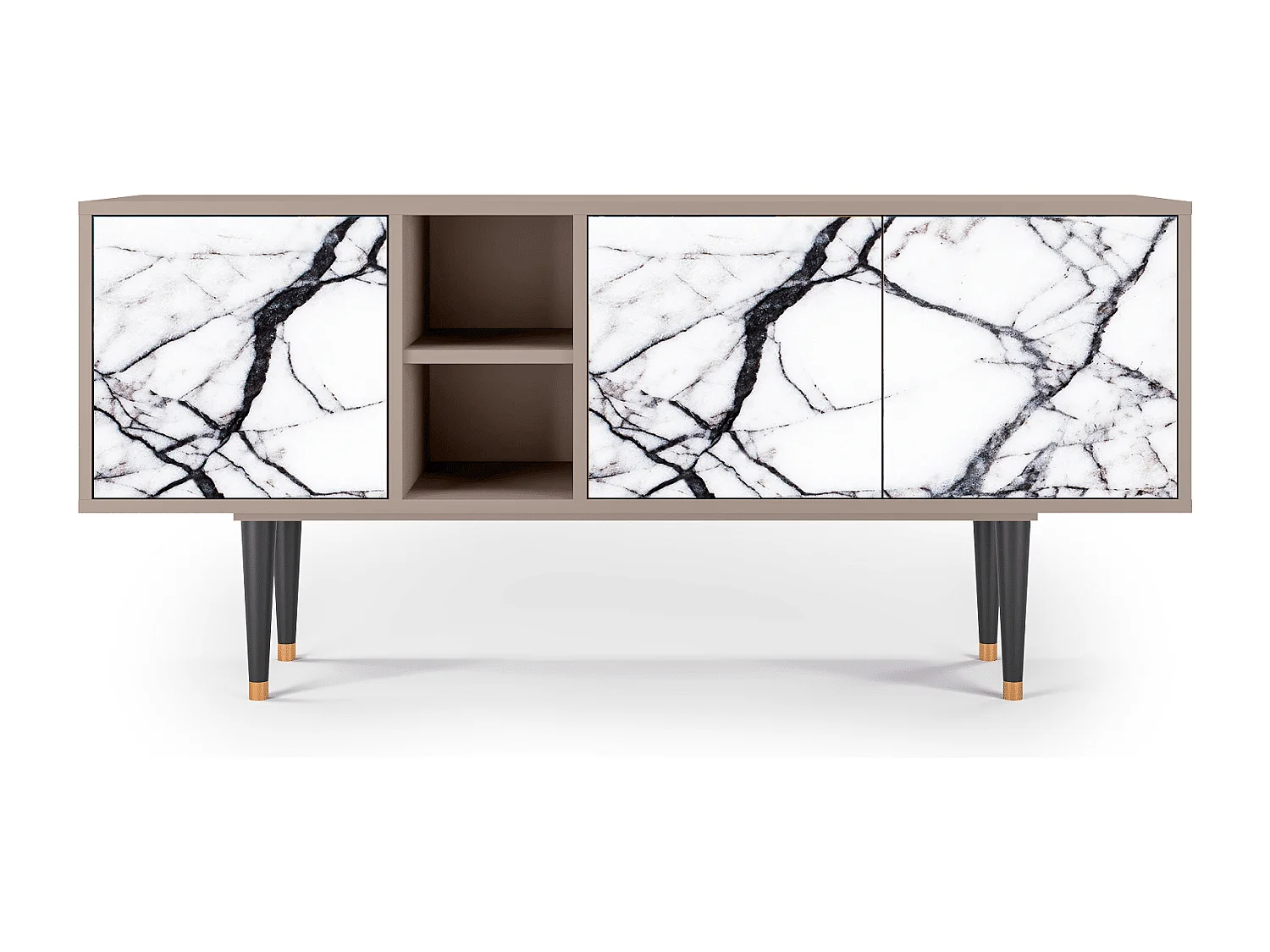 Mueble de TV - 150х69х41 cm - T5 - Raven Marble, Latte