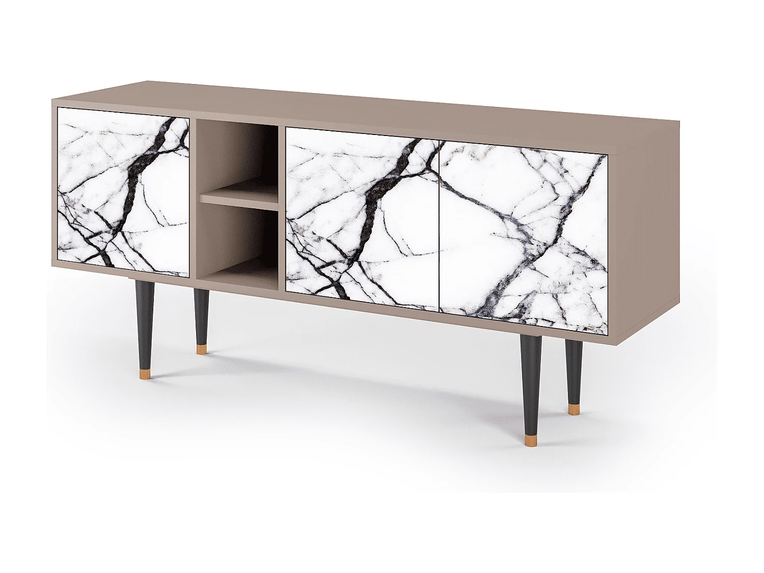 Mueble de TV - 150х69х41 cm - T5 - Raven Marble, Latte