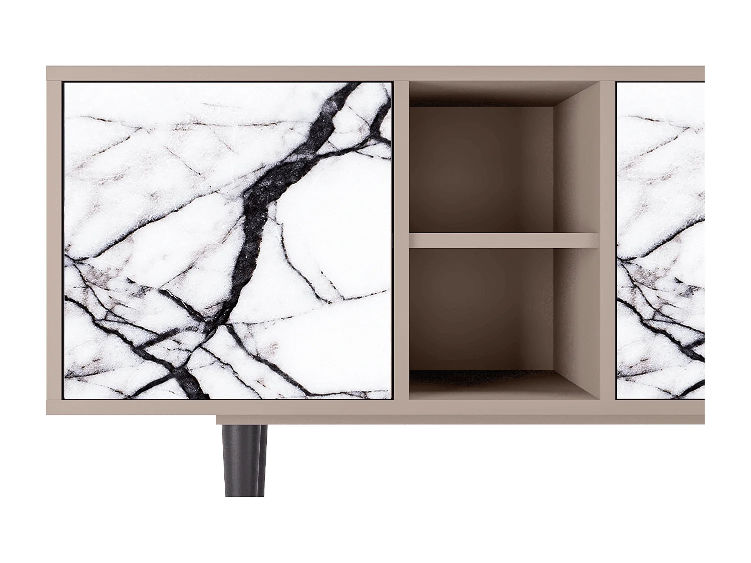 Mueble de TV - 150х69х41 cm - T5 - Raven Marble, Latte
