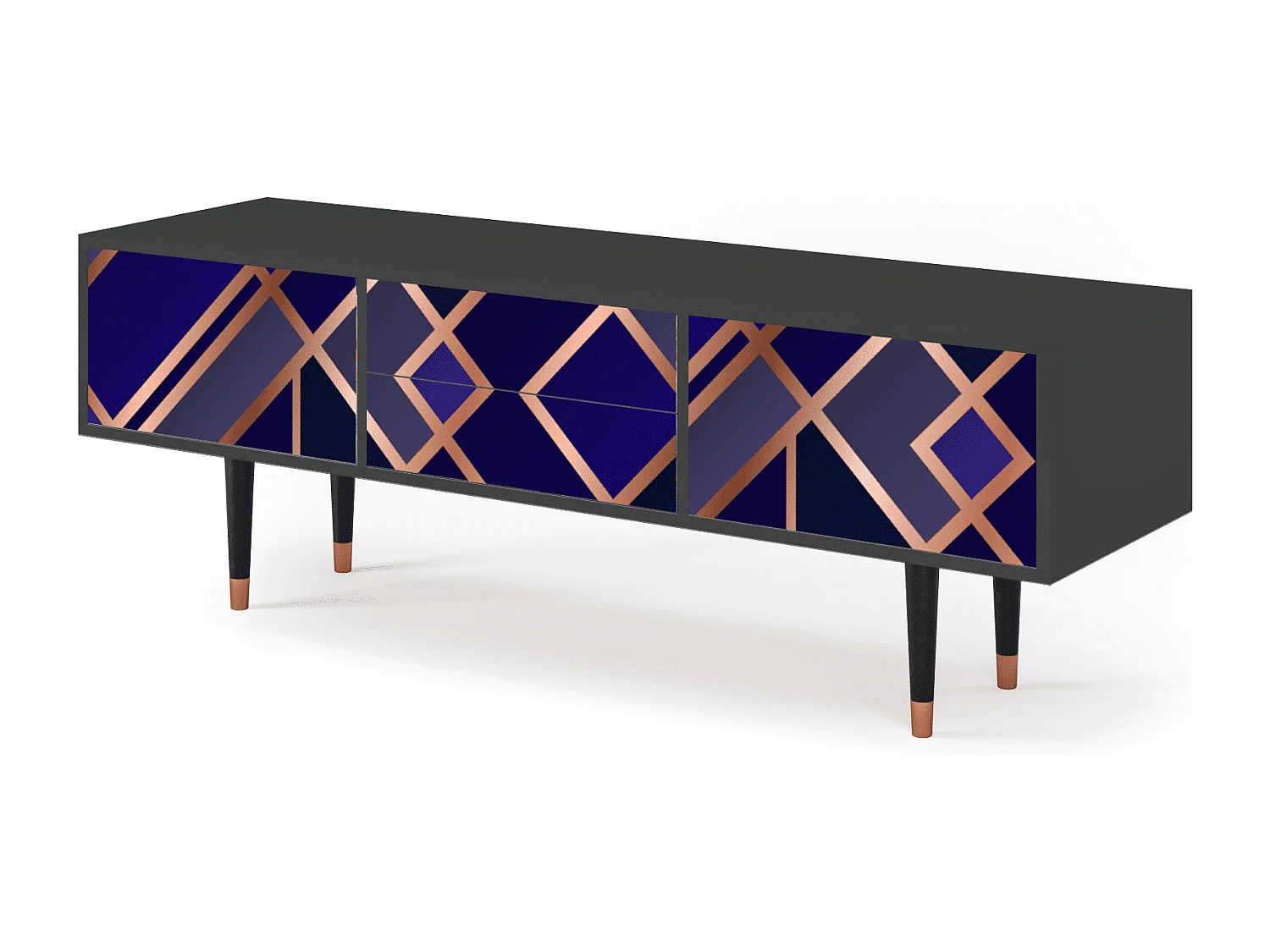 Meuble TV - 170х59х48 cm - T4 - Aquamarine Getsby, Anthracite