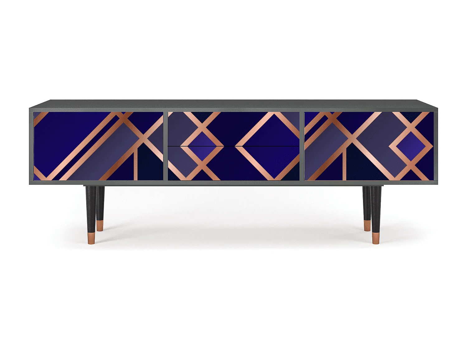 Mueble de TV - 170х59х48 cm - T4 - Aquamarine Getsby, Antracita