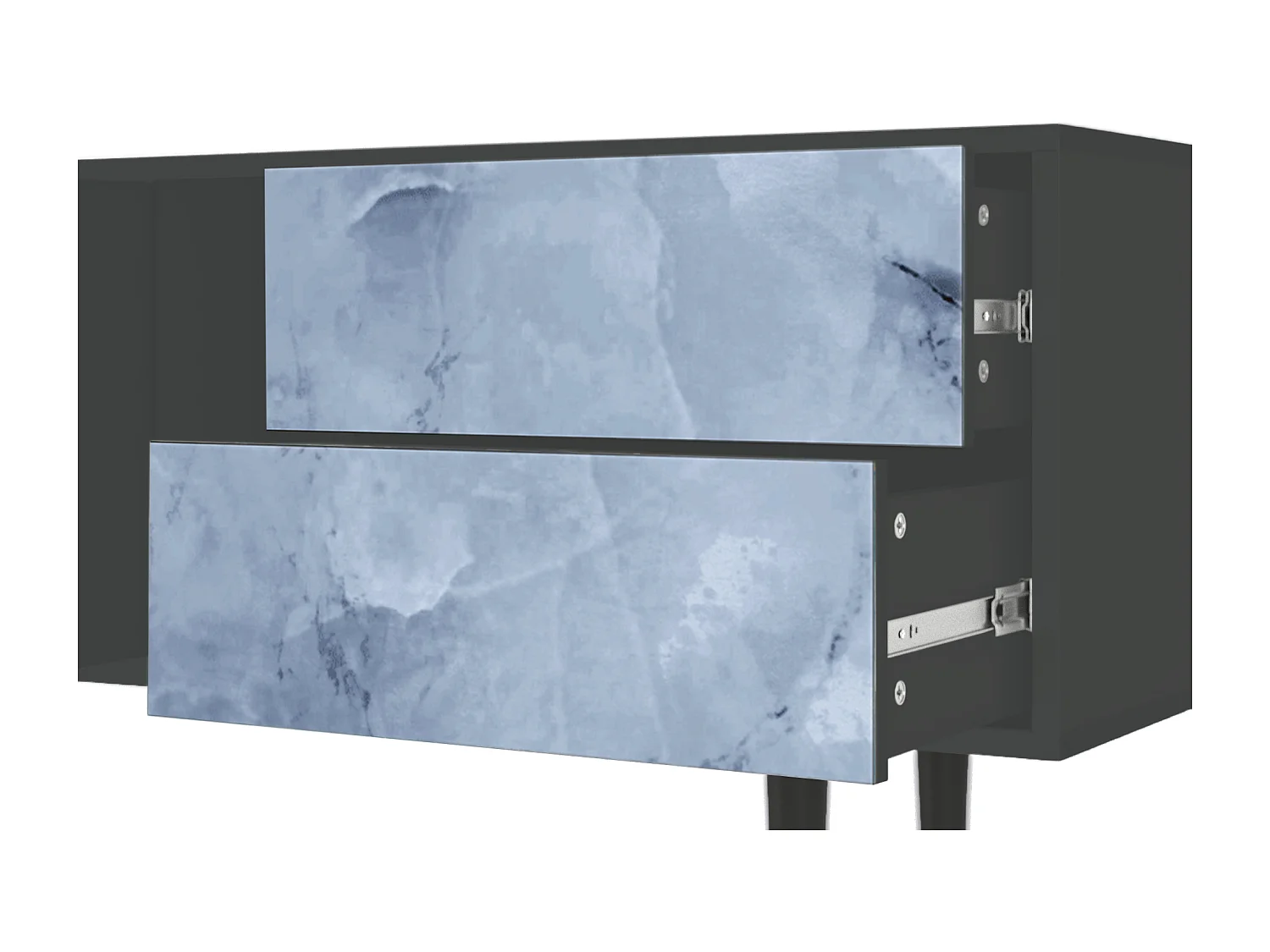 Szafka RTV - 170х69х48 cm - T1 - Feather Ice, Antracyt