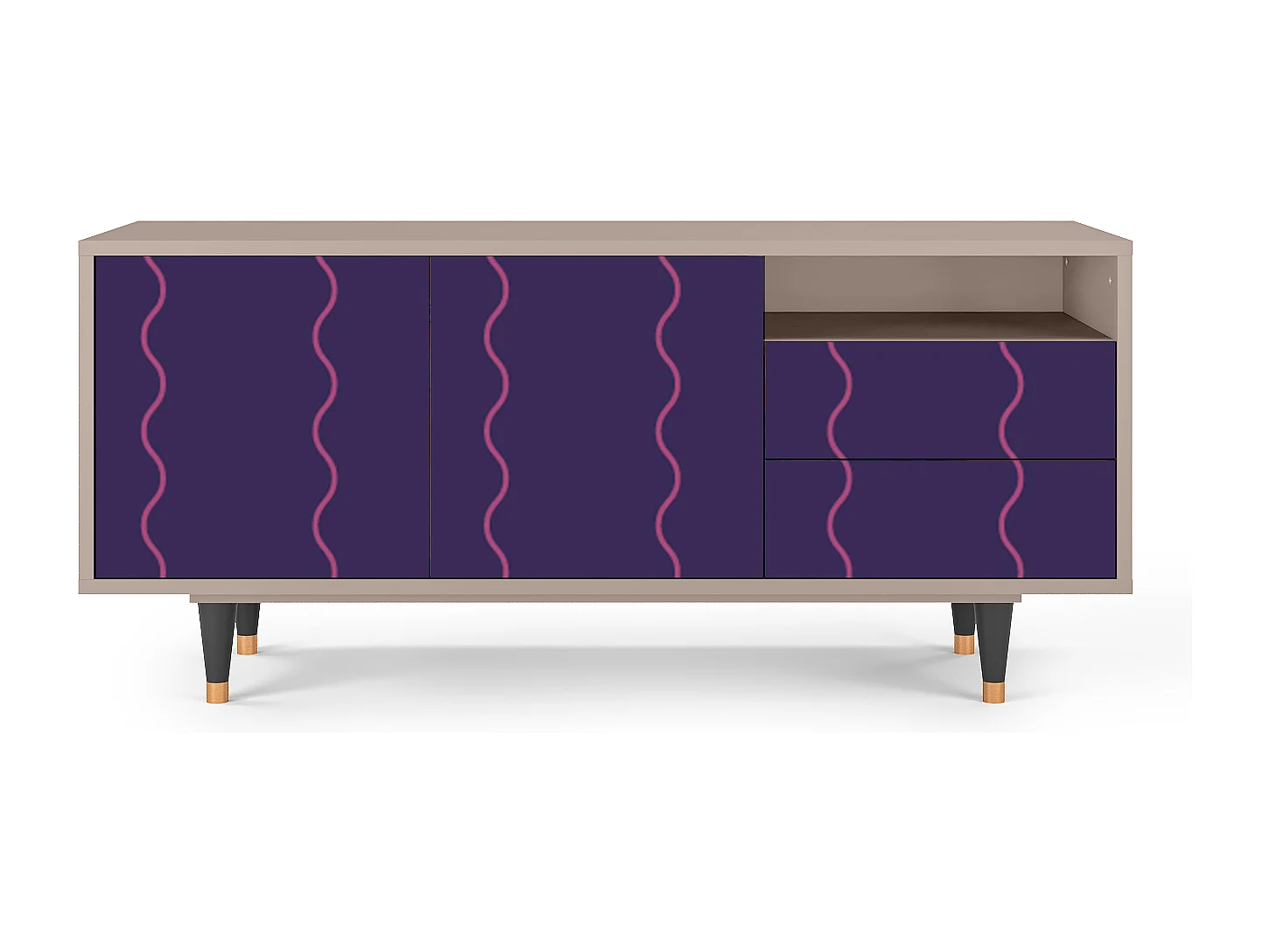 Meuble TV - 125х56х41 cm - T7 - Grape Maccaroni, Latte