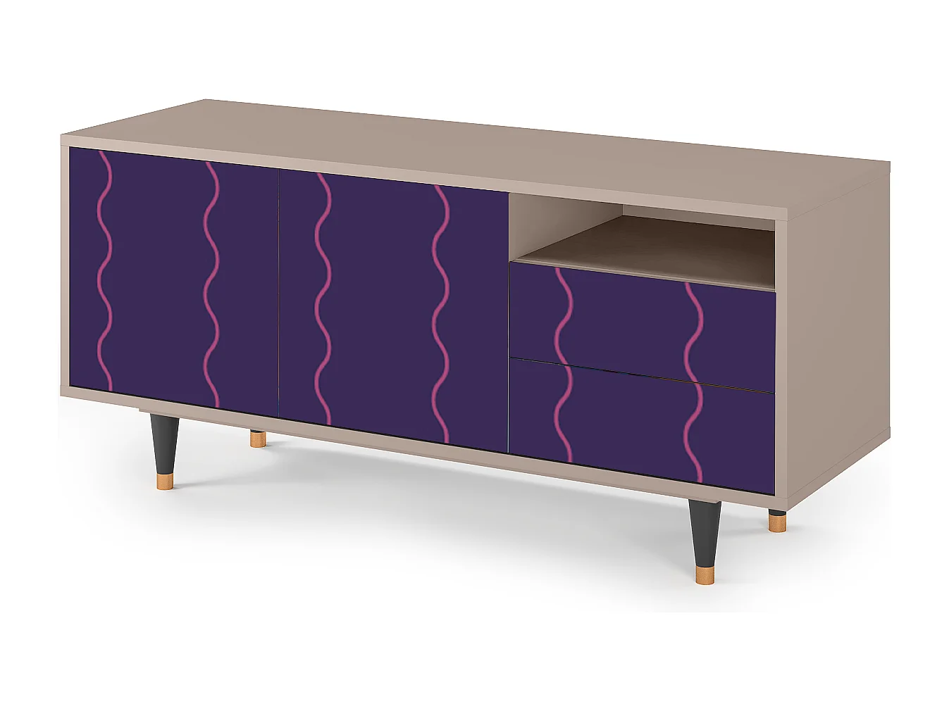 Meuble TV - 125х56х41 cm - T7 - Grape Maccaroni, Latte