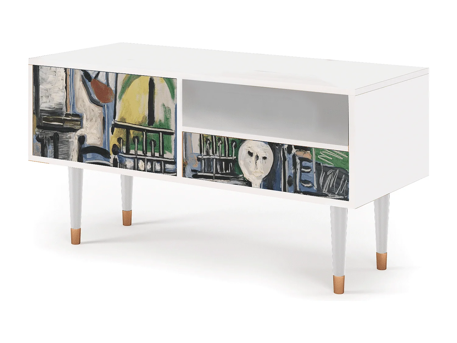 Meuble TV - 115х59х48 cm - T3 - The Studio , Blanc