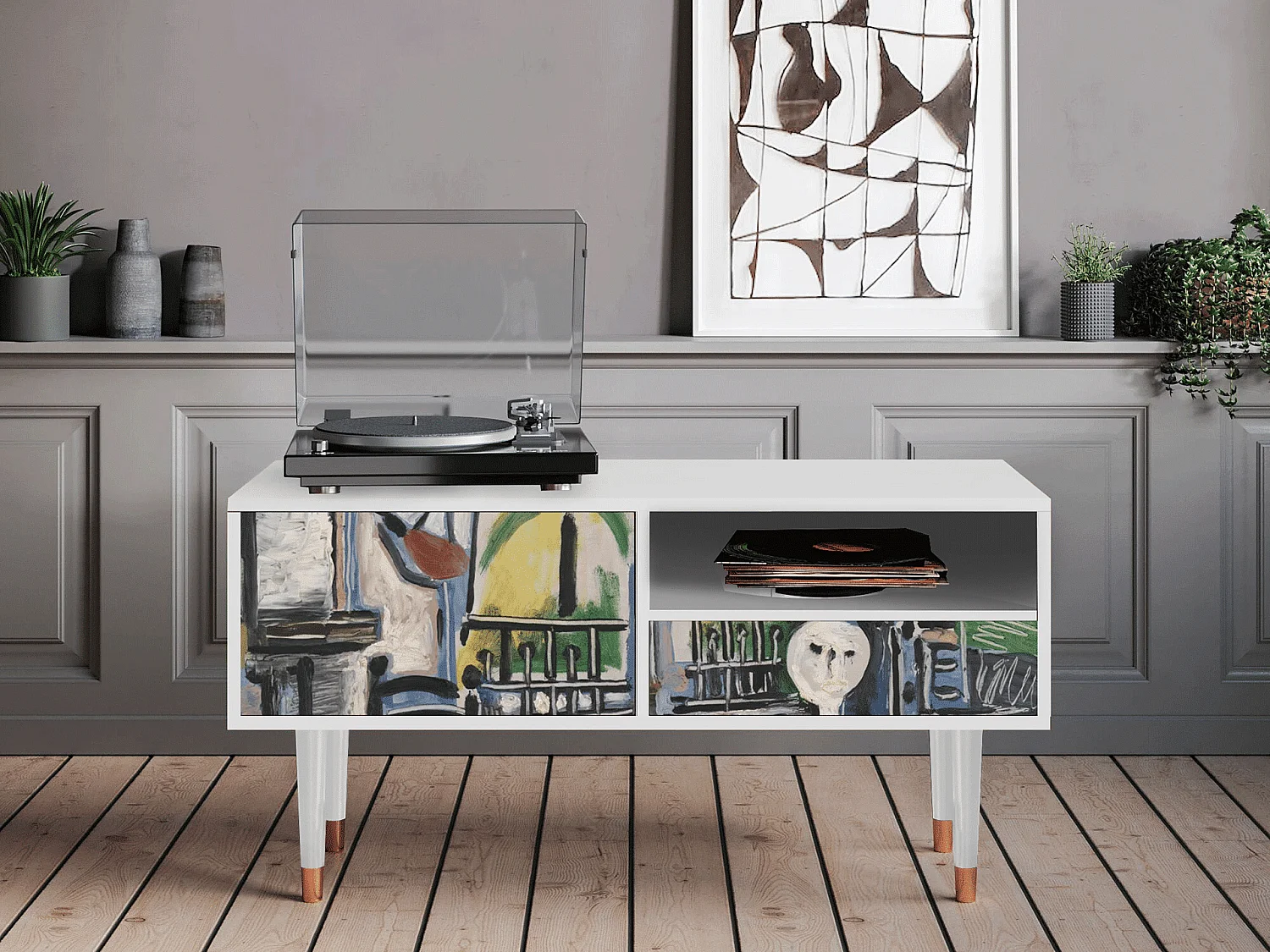 TV-meubel - 115х59х48 cm - T3 - The Studio , Wit