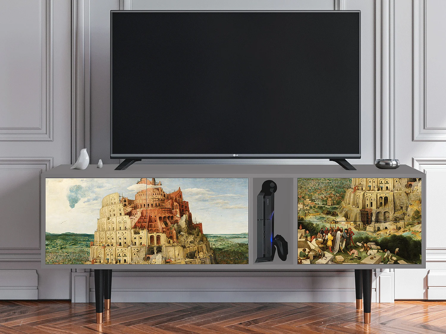 Meuble TV - 170х69х48 cm - T1 - Elder The Tower, Gris