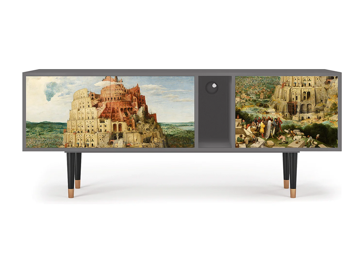 Meuble TV - 170х69х48 cm - T1 - Elder The Tower, Gris