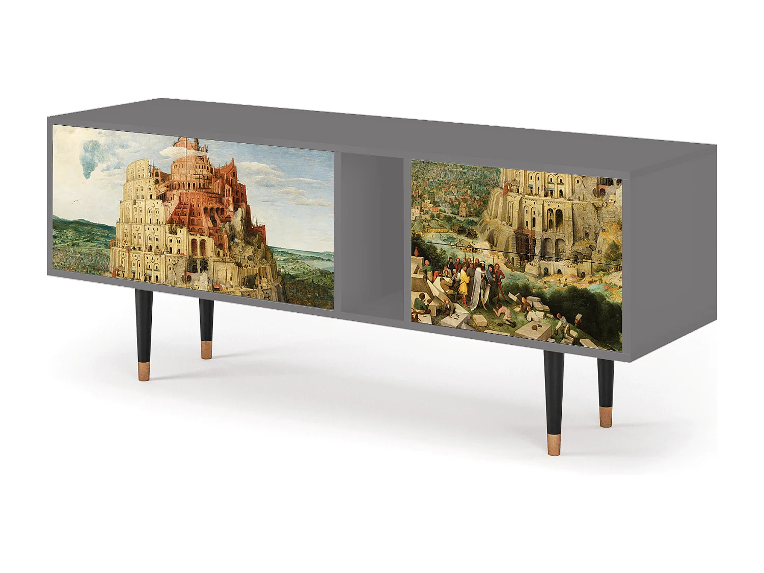 Meuble TV - 170х69х48 cm - T1 - Elder The Tower, Gris