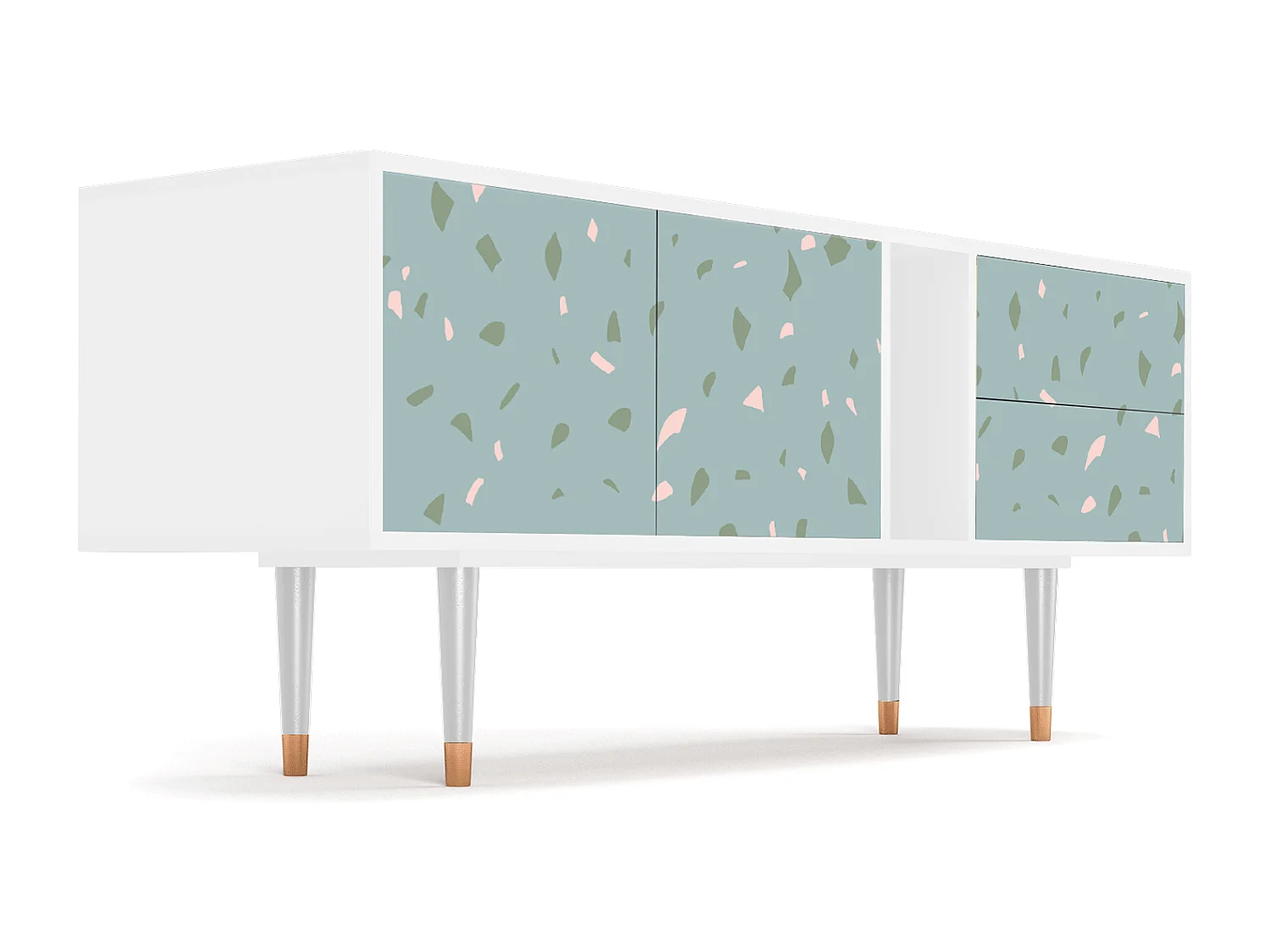 Meuble TV - 170х69х48 cm - T1 - Blue Drops, Blanc