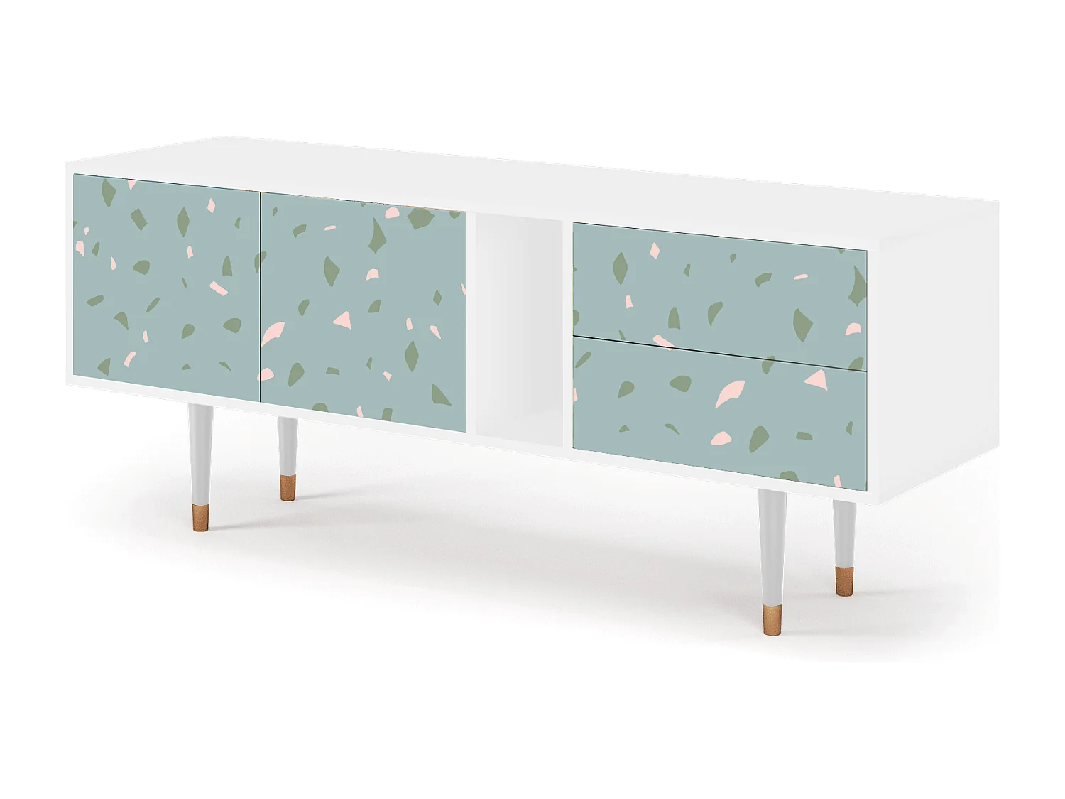 TV-Möbel - 170х69х48 cm - T1 - Blue Drops, Weiß