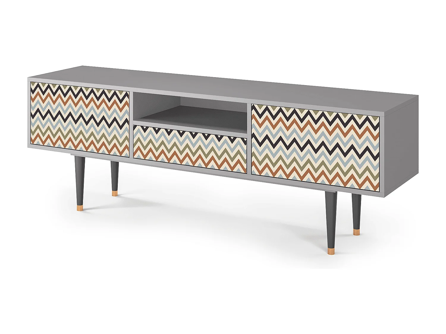 Meuble TV - 170х59х41 cm - T6 - Bright Ripple, Gris