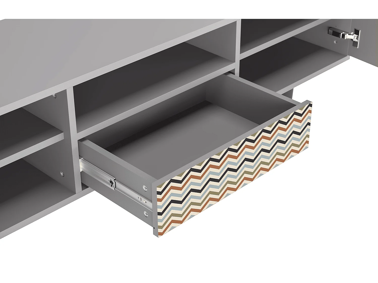 Meuble TV - 170х59х41 cm - T6 - Bright Ripple, Gris