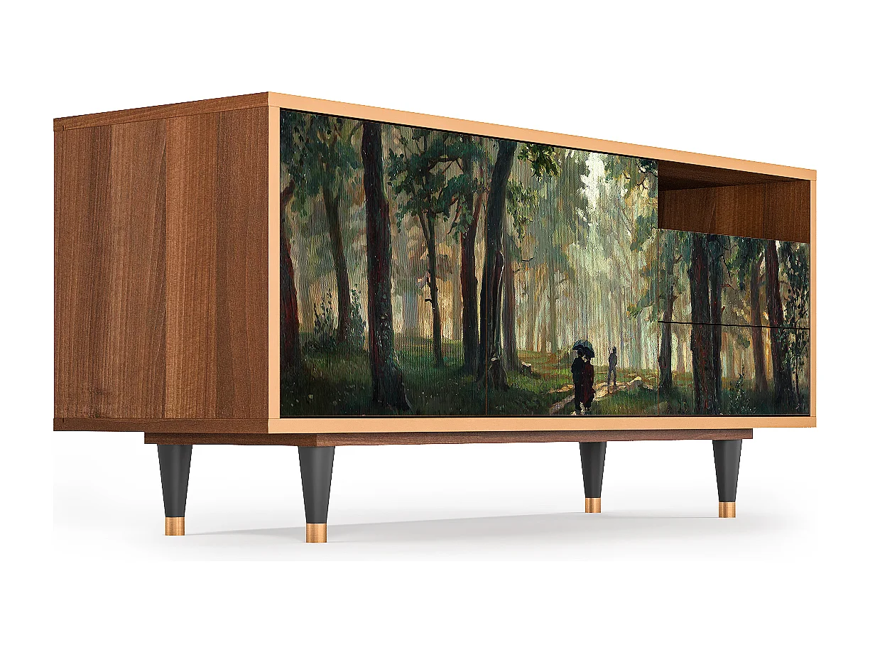 TV-Möbel - 125х56х41 cm - T7 -  Rain in the Oak Forest, Walnuss