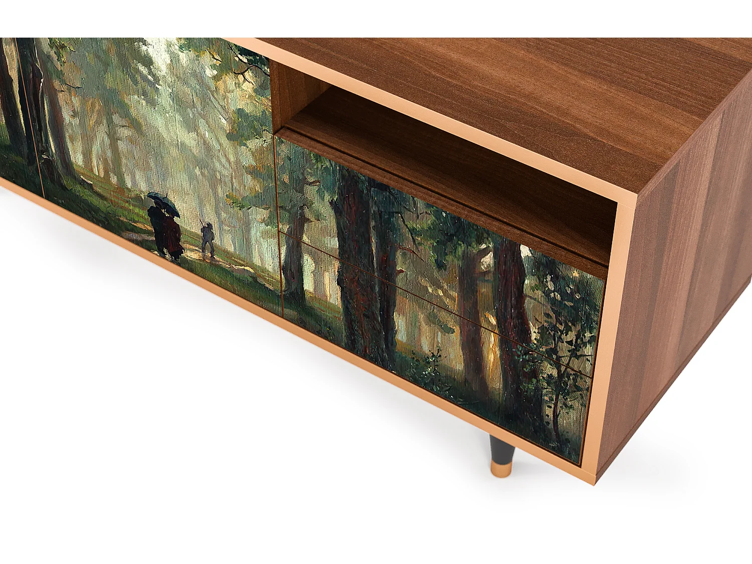 TV-Möbel - 125х56х41 cm - T7 -  Rain in the Oak Forest, Walnuss