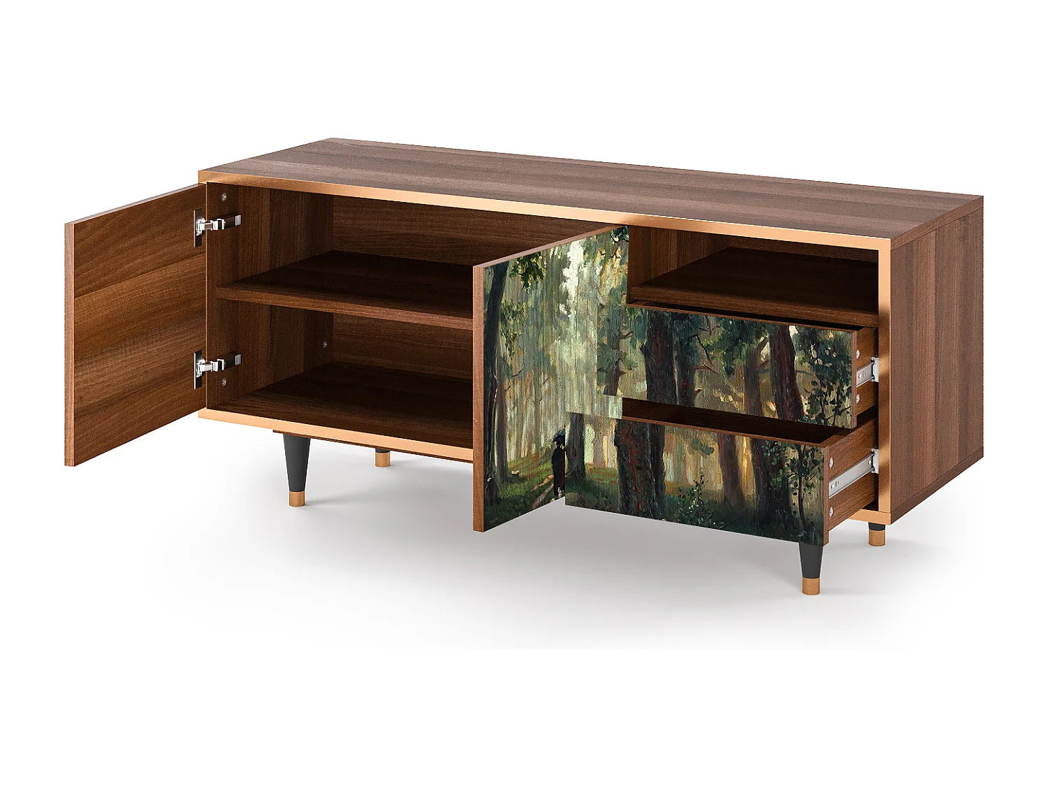 TV-Möbel - 125х56х41 cm - T7 -  Rain in the Oak Forest, Walnuss