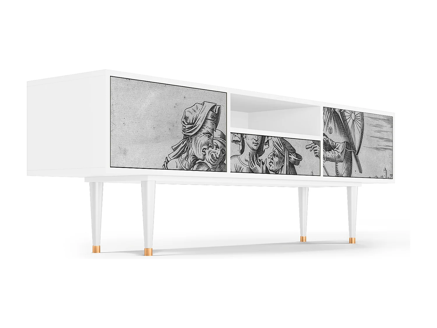 Meuble TV - 170х59х41 cm - T6 - Blau Schuyte, Blanc