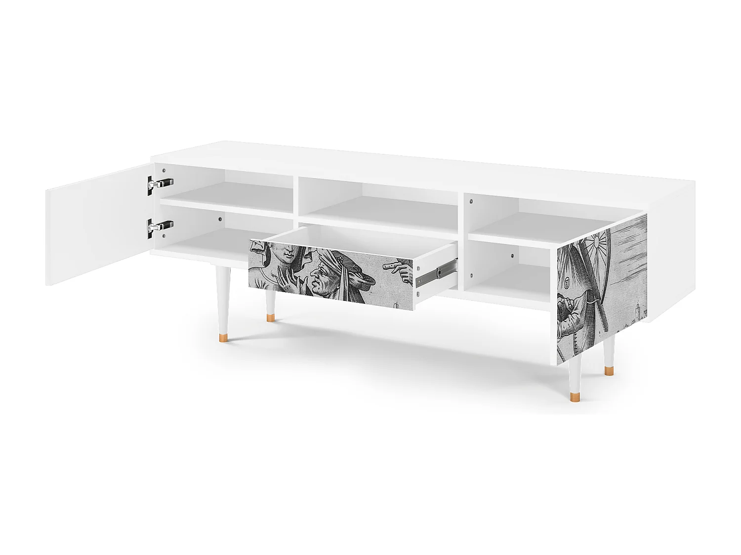 Meuble TV - 170х59х41 cm - T6 - Blau Schuyte, Blanc