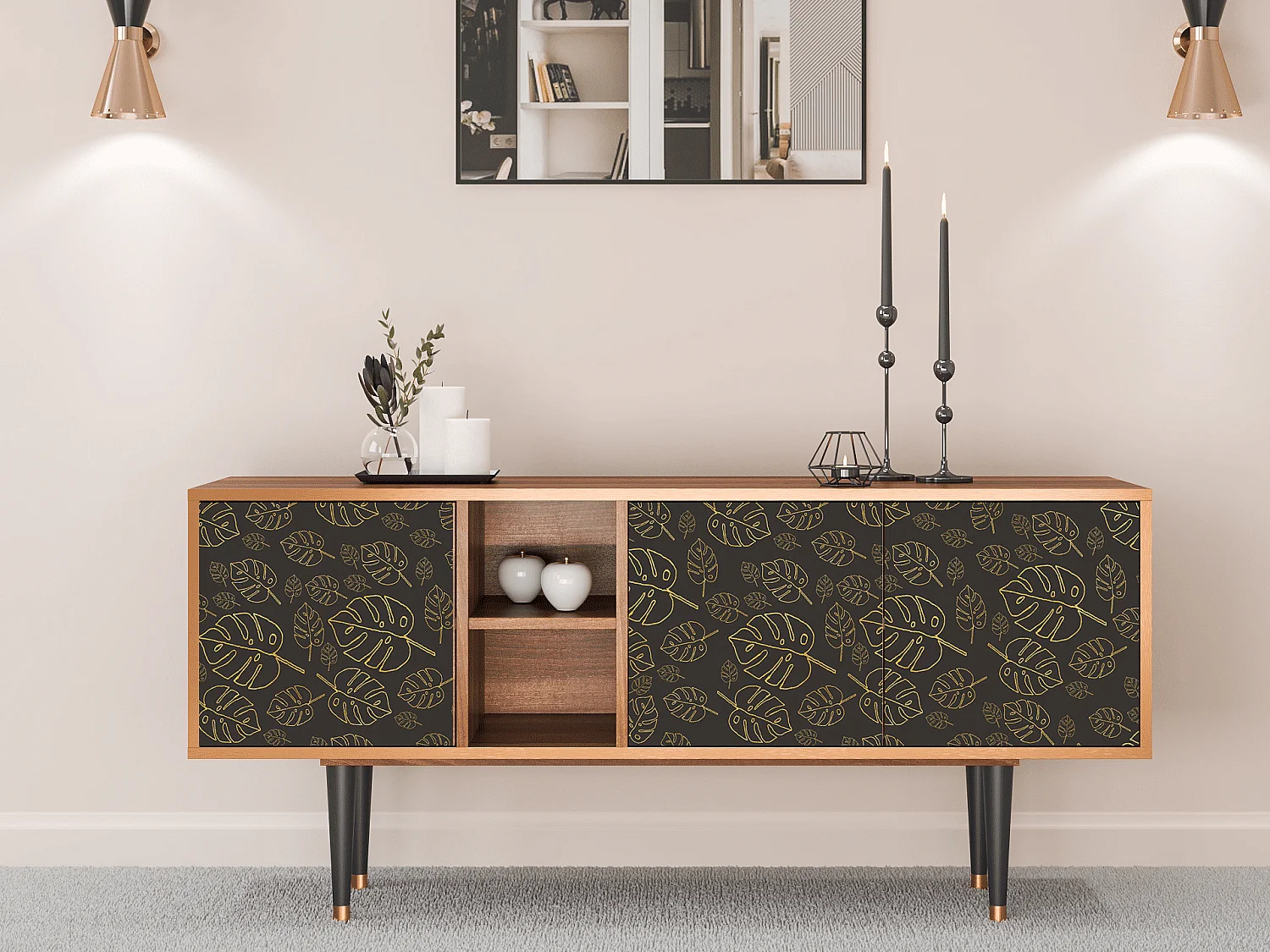 Meuble TV - 150х69х41 cm - T5 - Fall Of The Leaves, Noyer