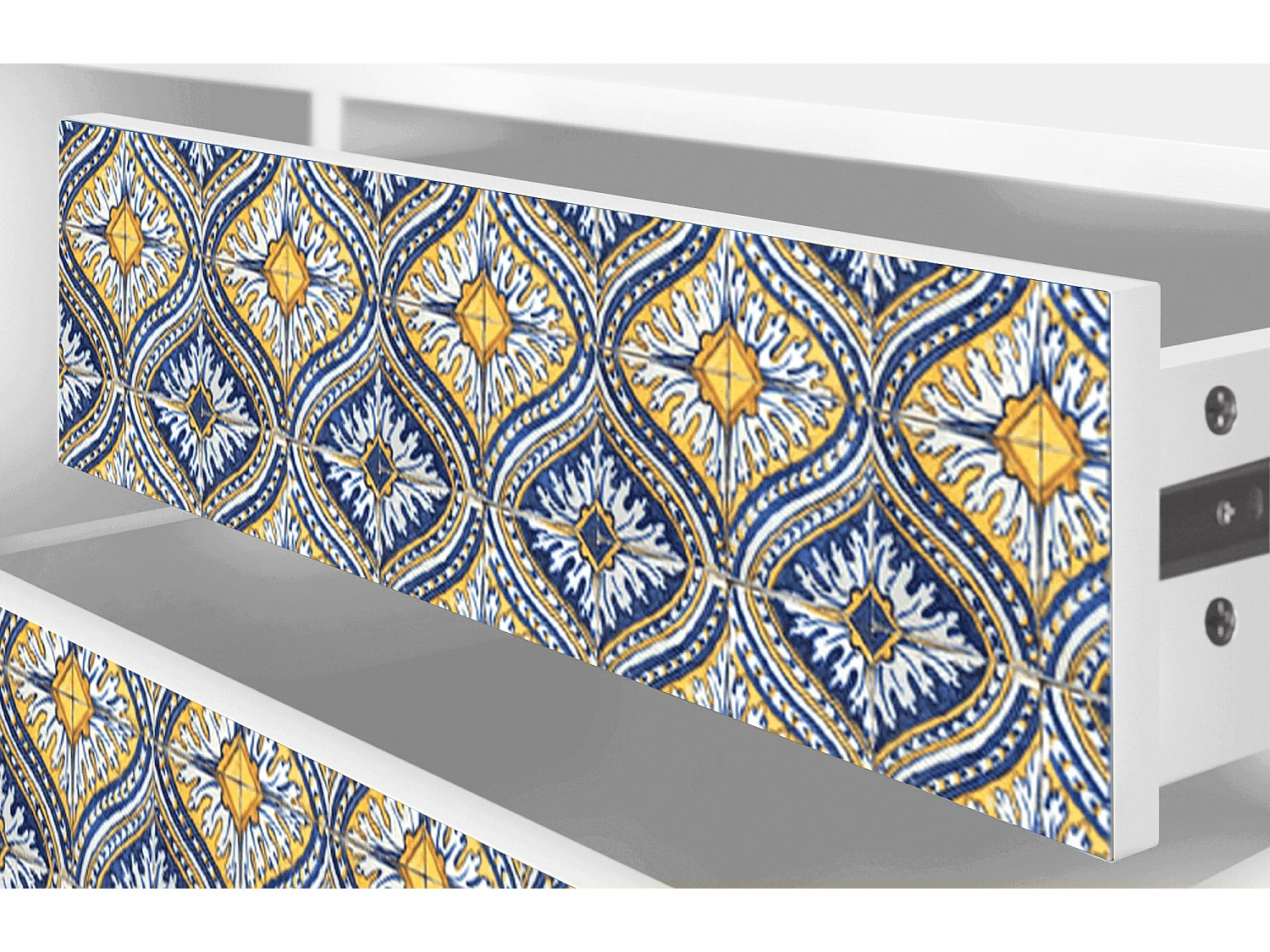 Meuble TV - 170х59х48 cm - T4 - Illusory Pattern, Blanc