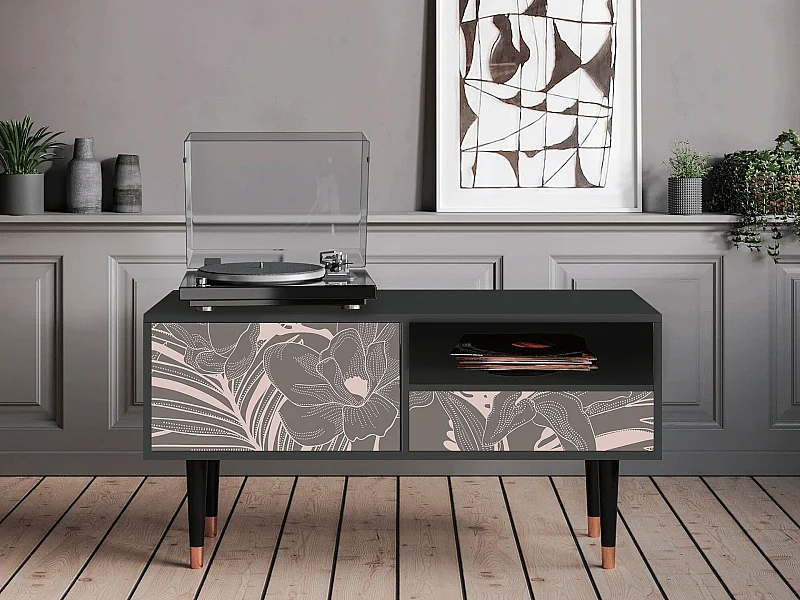 Mobile TV - 115х59х48 cm - T3 - Issabelline Flower, Antracite