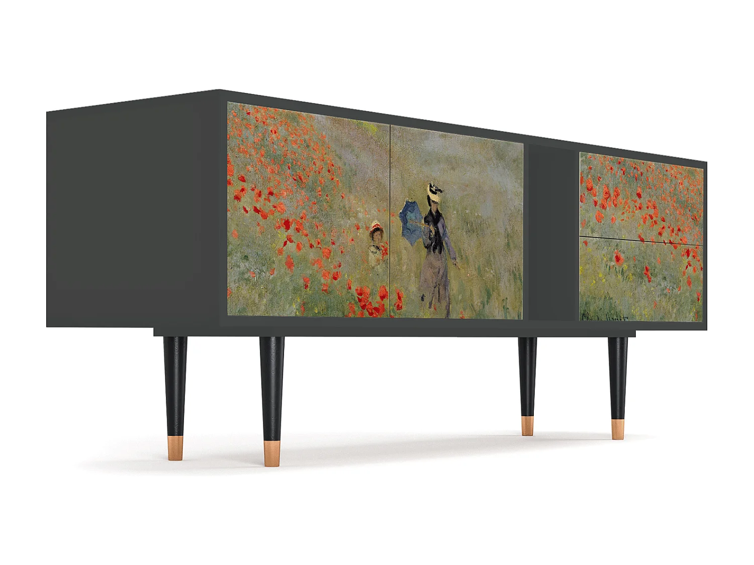 TV-meubel - 170х69х48 cm - T1 - The Poppy Field   , Antraciet