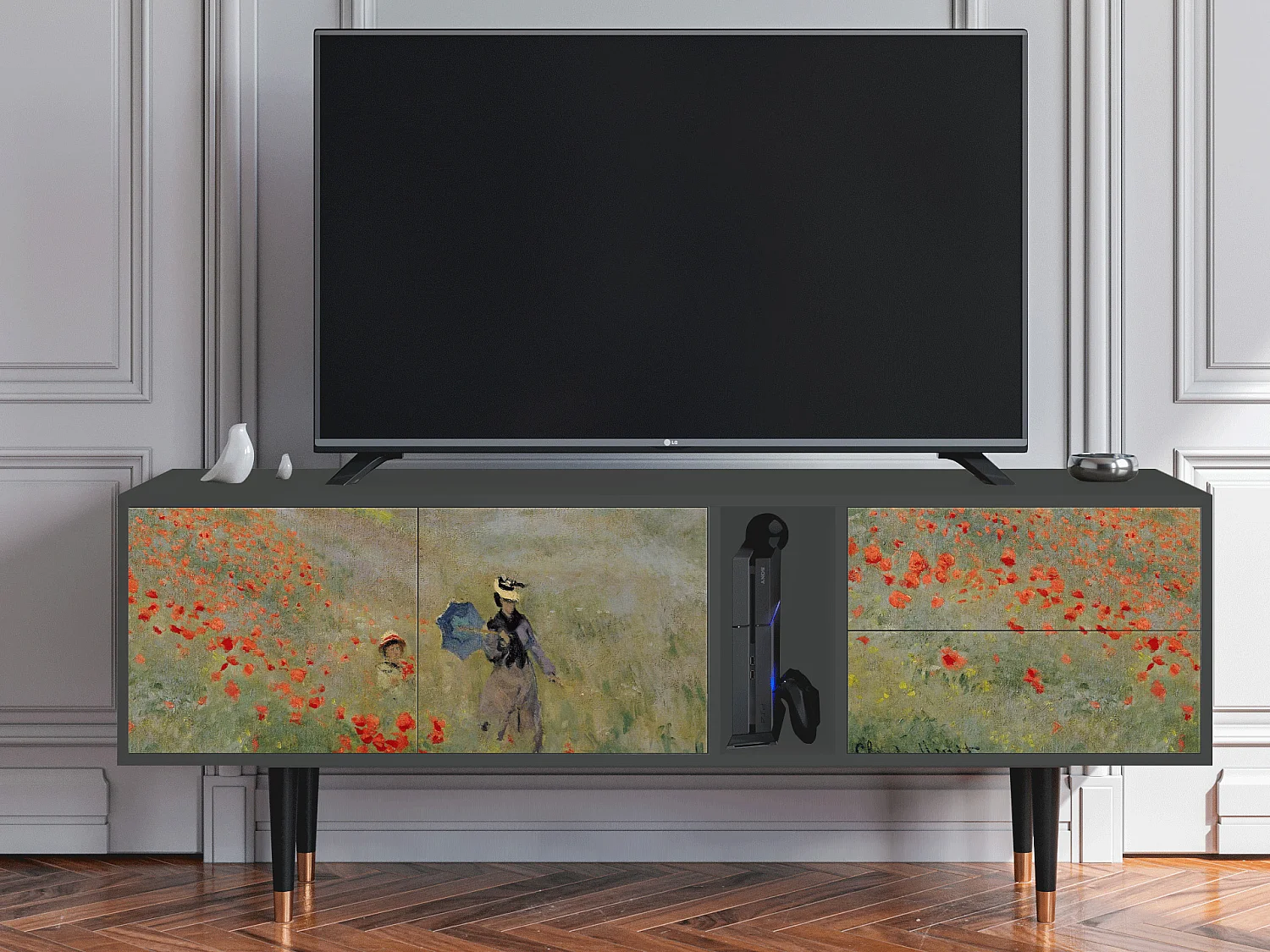 Mueble de TV - 170х69х48 cm - T1 - The Poppy Field   , Antracite