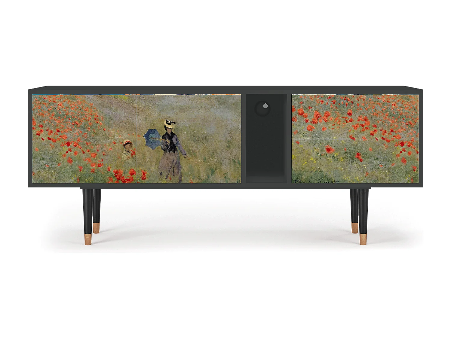 Mueble de TV - 170х69х48 cm - T1 - The Poppy Field   , Antracite
